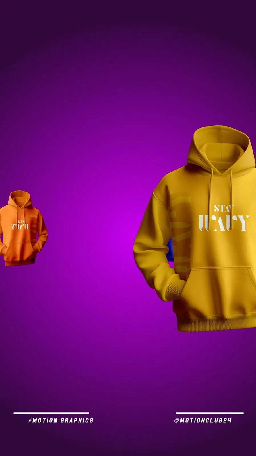 Hoodie product shot on a neon backdrop